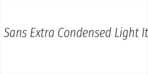 Fira Sans Extra Condensed Light Italic Logo