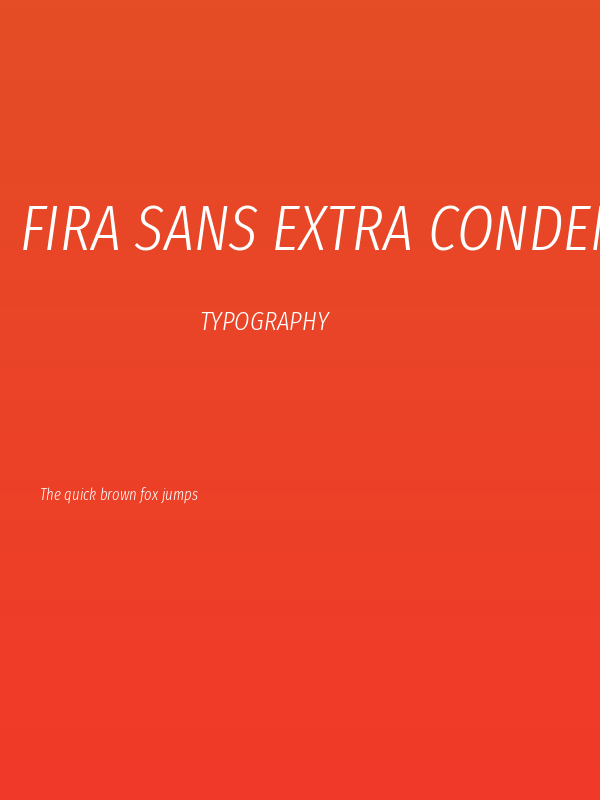 Fira Sans Extra Condensed Light Italic Poster