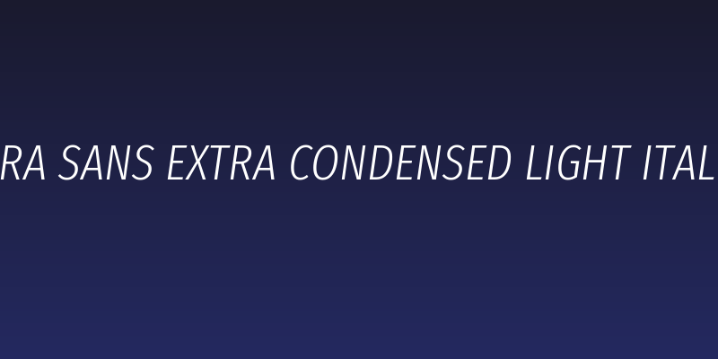 Fira Sans Extra Condensed Light Italic Social Header