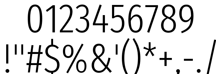 Fira Sans Extra Condensed Light Font OTHER CHARS