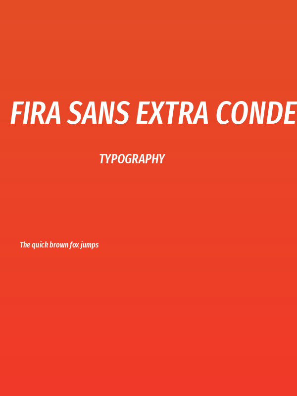 Fira Sans Extra Condensed Medium Italic Poster