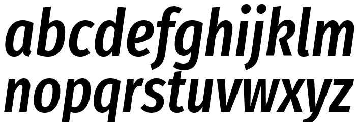Fira Sans Extra Condensed Medium Italic Font LOWERCASE