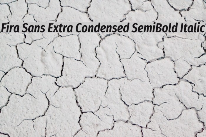 Fira Sans Extra Condensed SemiBold Italic Fonte examples