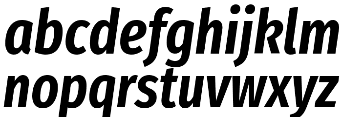 Fira Sans Extra Condensed SemiBold Italic Fonte MINÚSCULAS