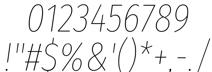Fira Sans Extra Condensed Thin Italic Font OTHER CHARS