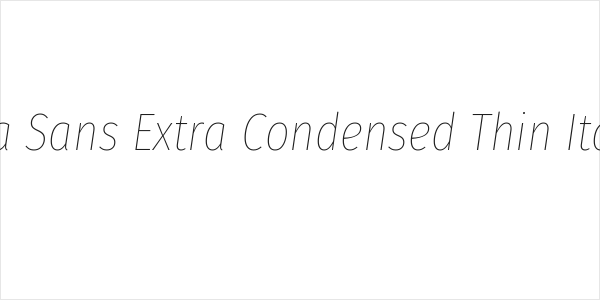 Fira Sans Extra Condensed Thin Italic Logo