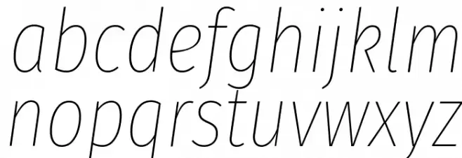 Fira Sans Extra Condensed Thin Italic Fuentes MINÚSCULAS