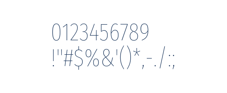 Fira Sans Extra Condensed Thin Other Characters