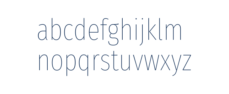Fira Sans Extra Condensed Thin Lowercase