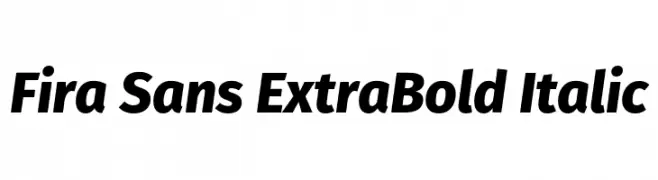Fira Sans ExtraBold Italic  Frei Schriftart Herunterladen