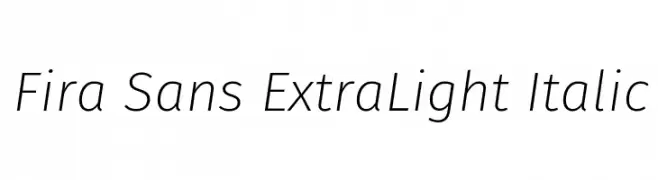 Fira Sans ExtraLight Italic  تنزيل الخطوط