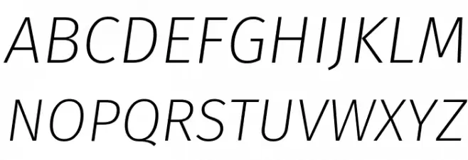 Fira Sans ExtraLight Italic フォント 大文字