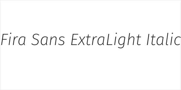 Fira Sans ExtraLight Italic Logo