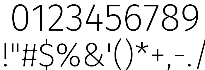Fira Sans ExtraLight Font OTHER CHARS