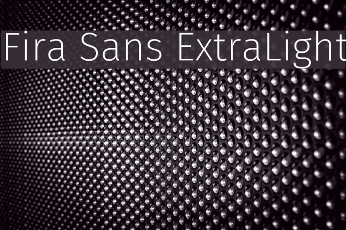 Fira Sans ExtraLight Font examples