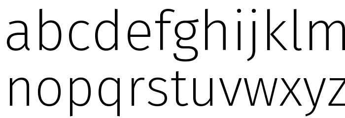 Fira Sans ExtraLight Font LOWERCASE