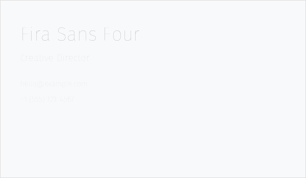 Fira Sans Four Business Card