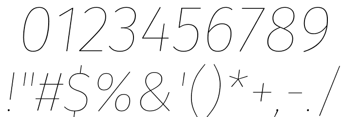Fira Sans Hair Italic Font OTHER CHARS