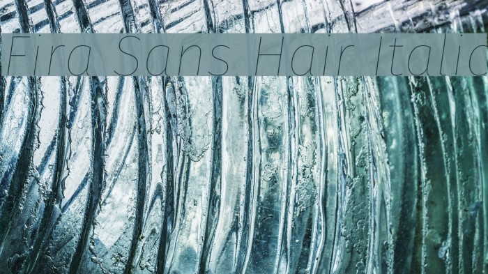 Fira Sans Hair Italic Font examples