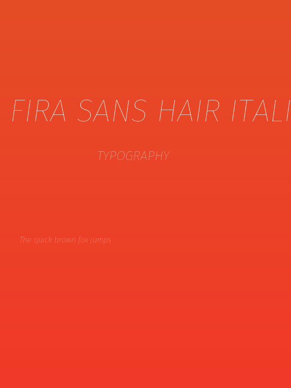 Fira Sans Hair Italic Poster