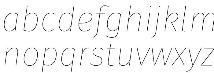 Fira Sans Hair Italic Font LOWERCASE