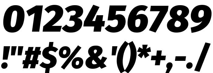 Fira Sans Heavy Italic Font OTHER CHARS