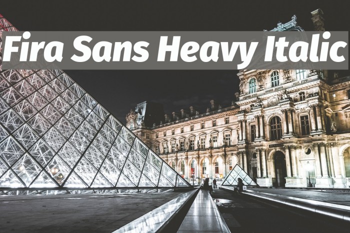 Fira Sans Heavy Italic Font examples