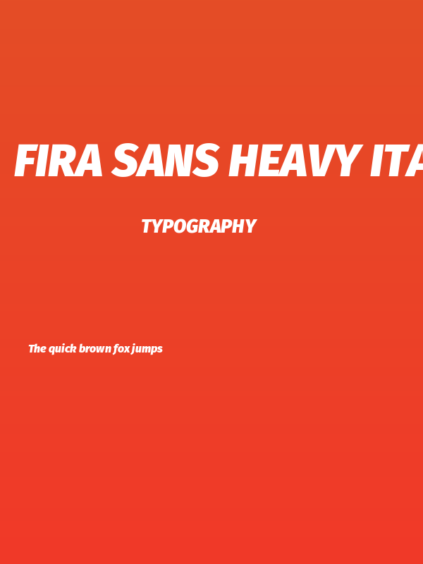 Fira Sans Heavy Italic Poster