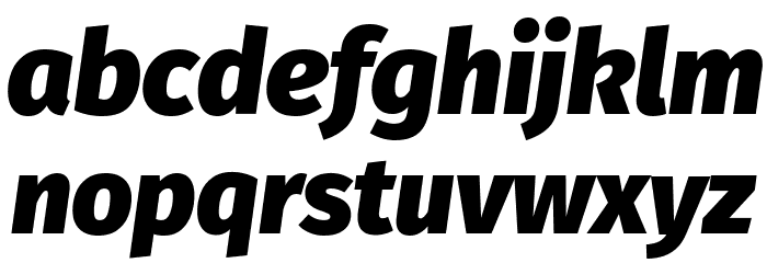 Fira Sans Heavy Italic Font LOWERCASE