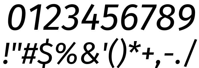 Fira Sans Italic フォント その他の文字