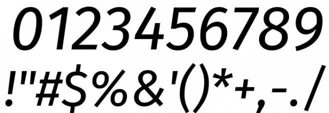 Fira Sans Italic フォント その他の文字