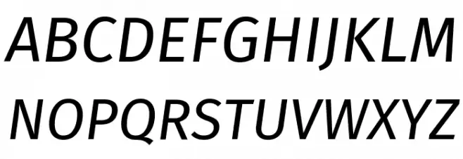 Fira Sans Italic Schriftart Groß