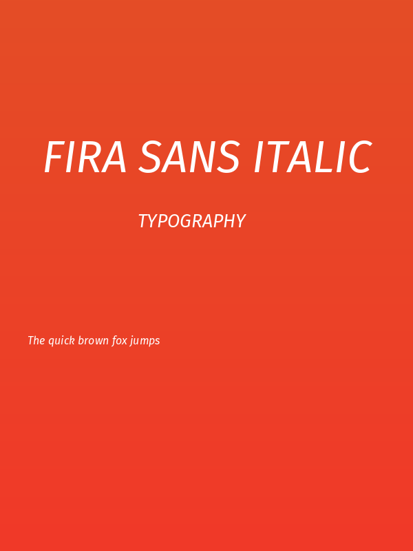Fira Sans Italic Poster