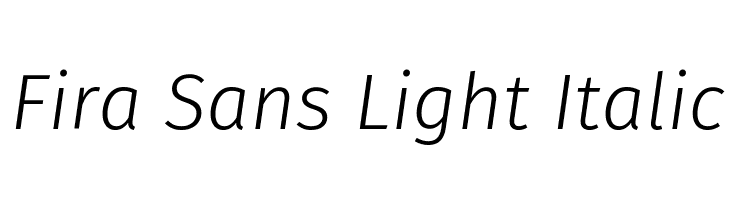 Fira Sans Light Italic Font