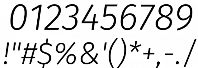 Fira Sans Light Italic Font OTHER CHARS