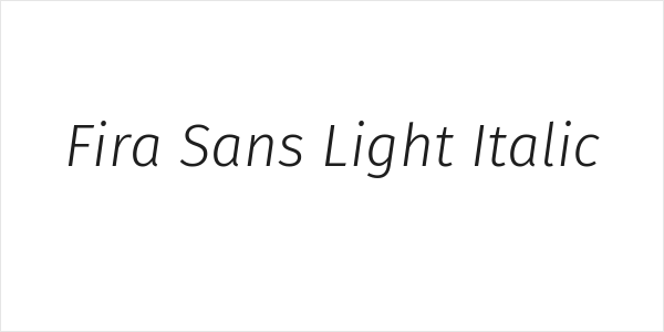 Fira Sans Light Italic Logo