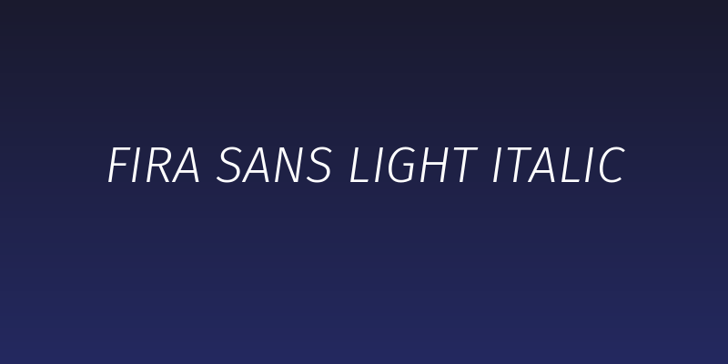 Fira Sans Light Italic Social Header