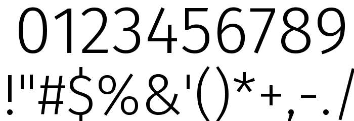 Fira Sans Light Font OTHER CHARS