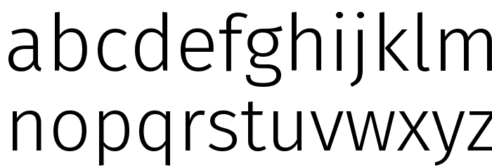 Fira Sans Light Font LOWERCASE