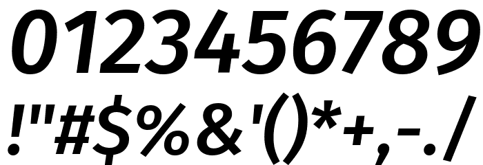 Fira Sans Medium Italic Font OTHER CHARS