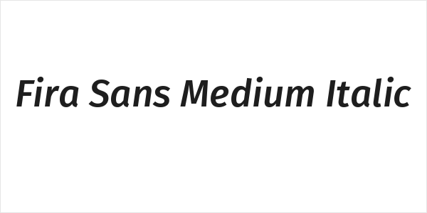 Fira Sans Medium Italic Logo