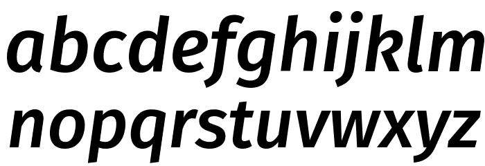 Fira Sans Medium Italic Font LOWERCASE