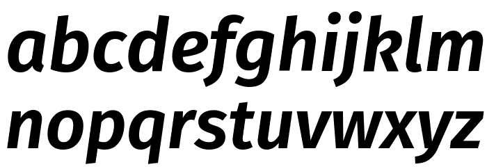 Fira Sans SemiBold Italic Font LOWERCASE