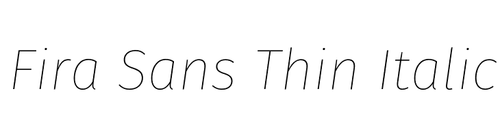Fira Sans Thin Italic Font