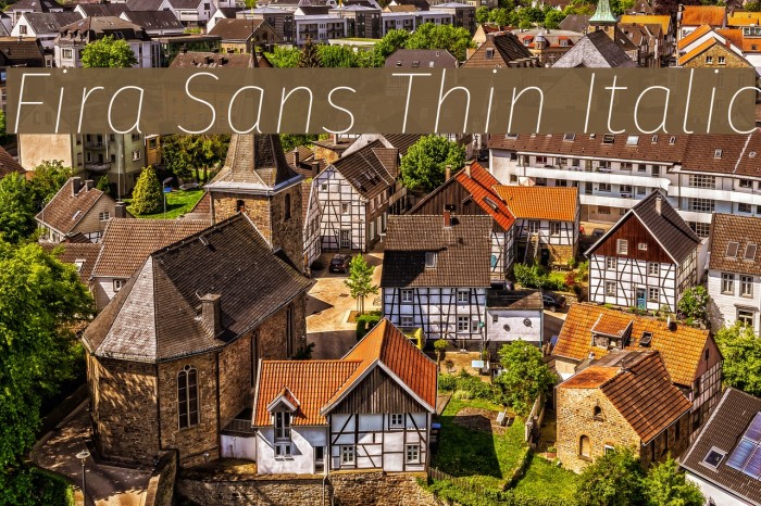 Fira Sans Thin Italic Font examples