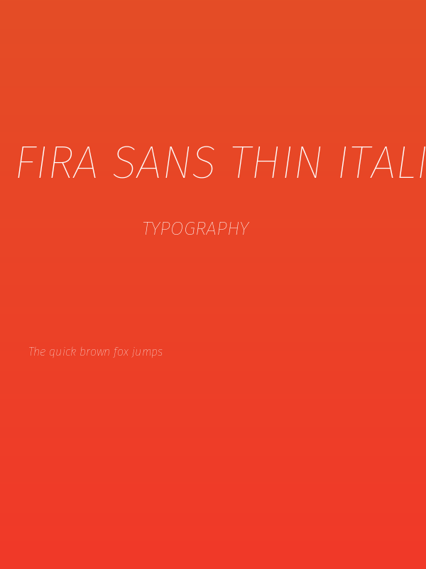 Fira Sans Thin Italic Poster