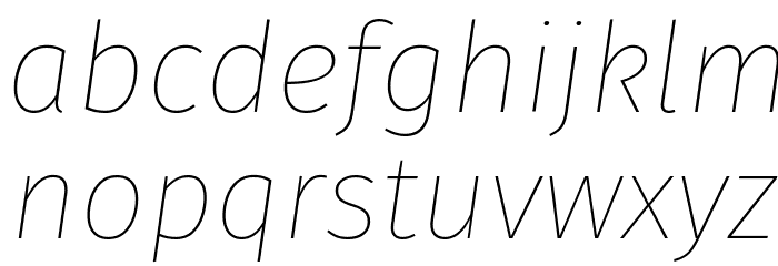 Fira Sans Thin Italic Font LOWERCASE