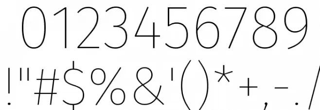 Fira Sans Thin Font OTHER CHARS