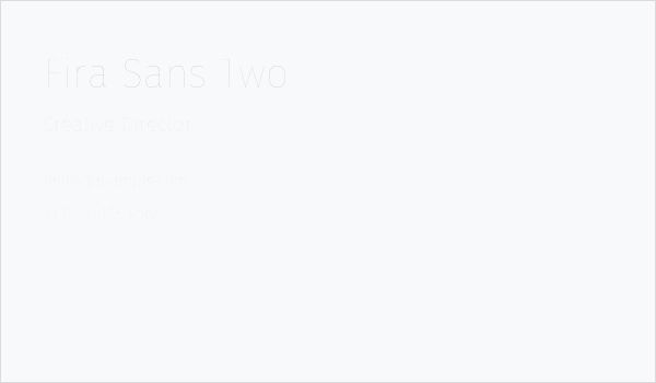 Fira Sans Two Business Card