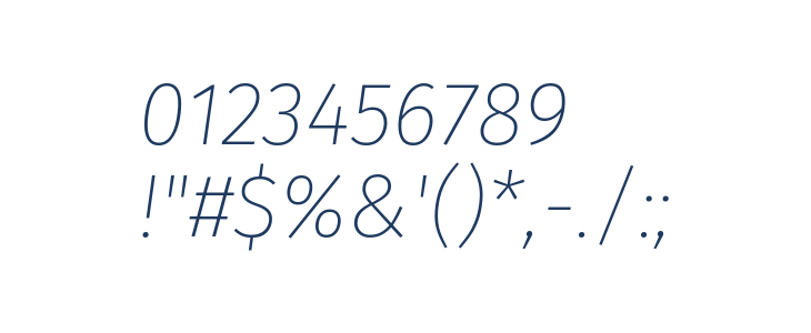 Fira Sans UltraLight Italic Other Characters